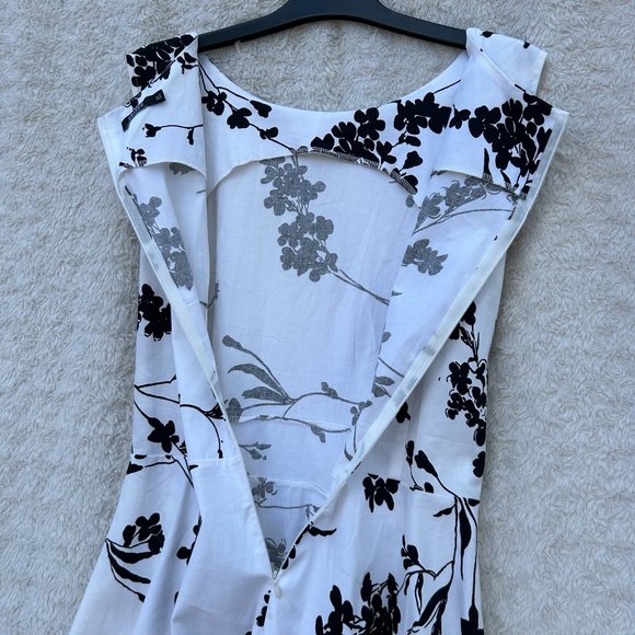 Aranee Sleeveless Women's Floral Black and White Midi Dress Women's Size XL - Picture 7 of 7